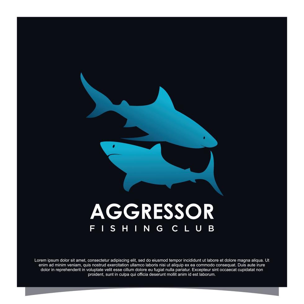 vecteur premium de conception de logo de requin d'agression