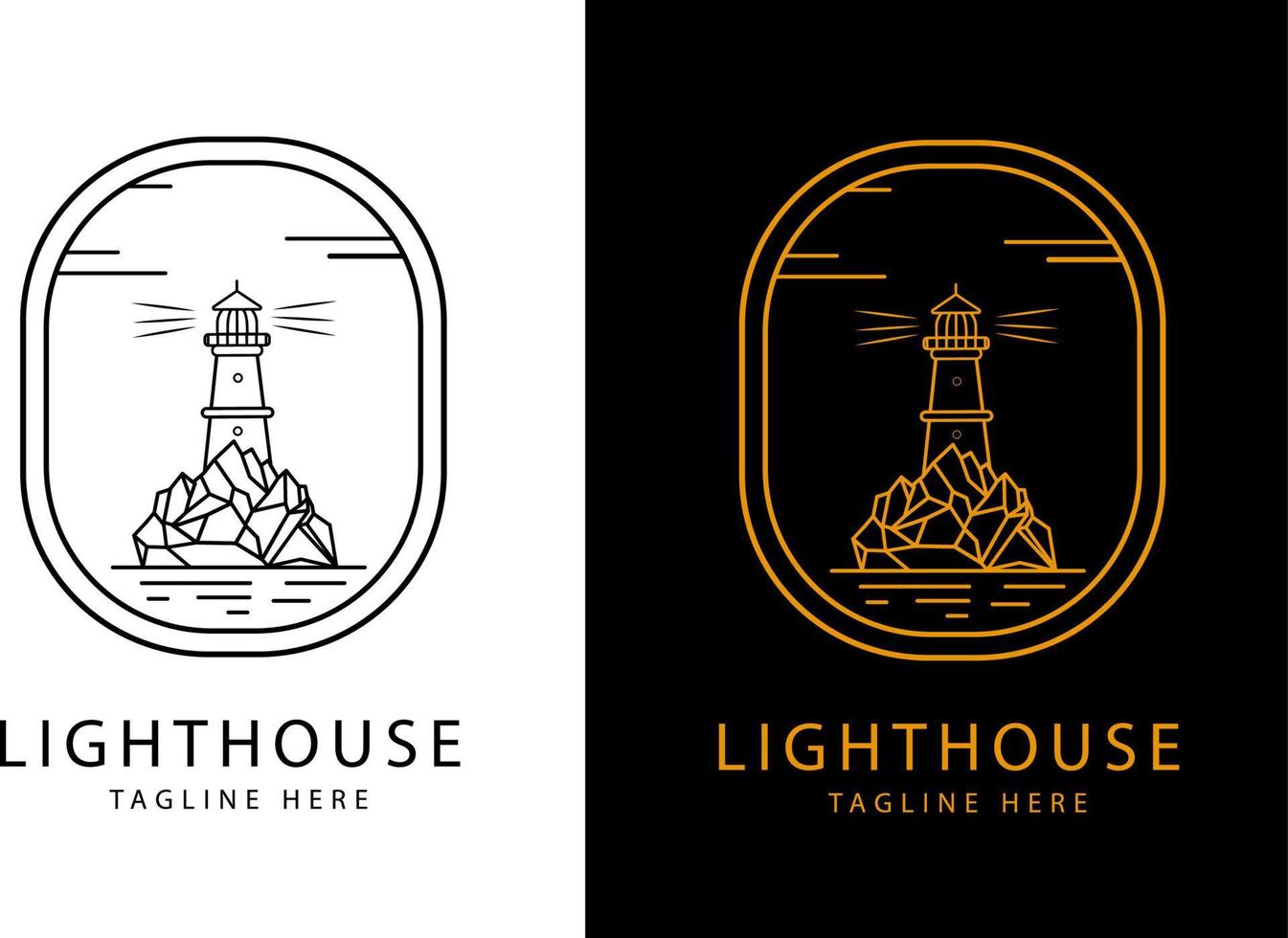 illustration vectorielle d'un phare pour un symbole ou un style d'art de ligne d'icône de logo. vecteur