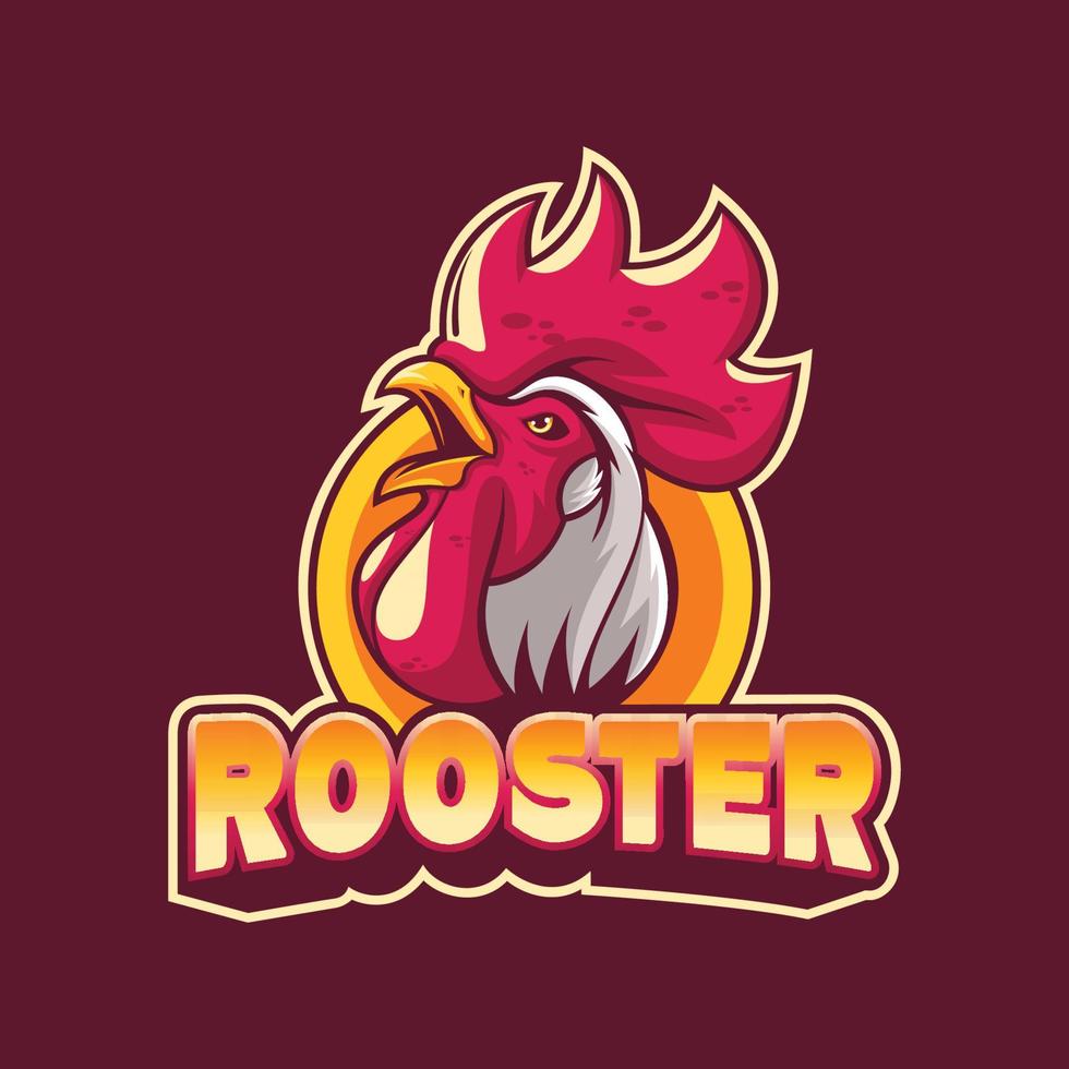 logo de mascotte de coq bon usage pour l'insigne d'emblème d'identité de symbole et plus vecteur