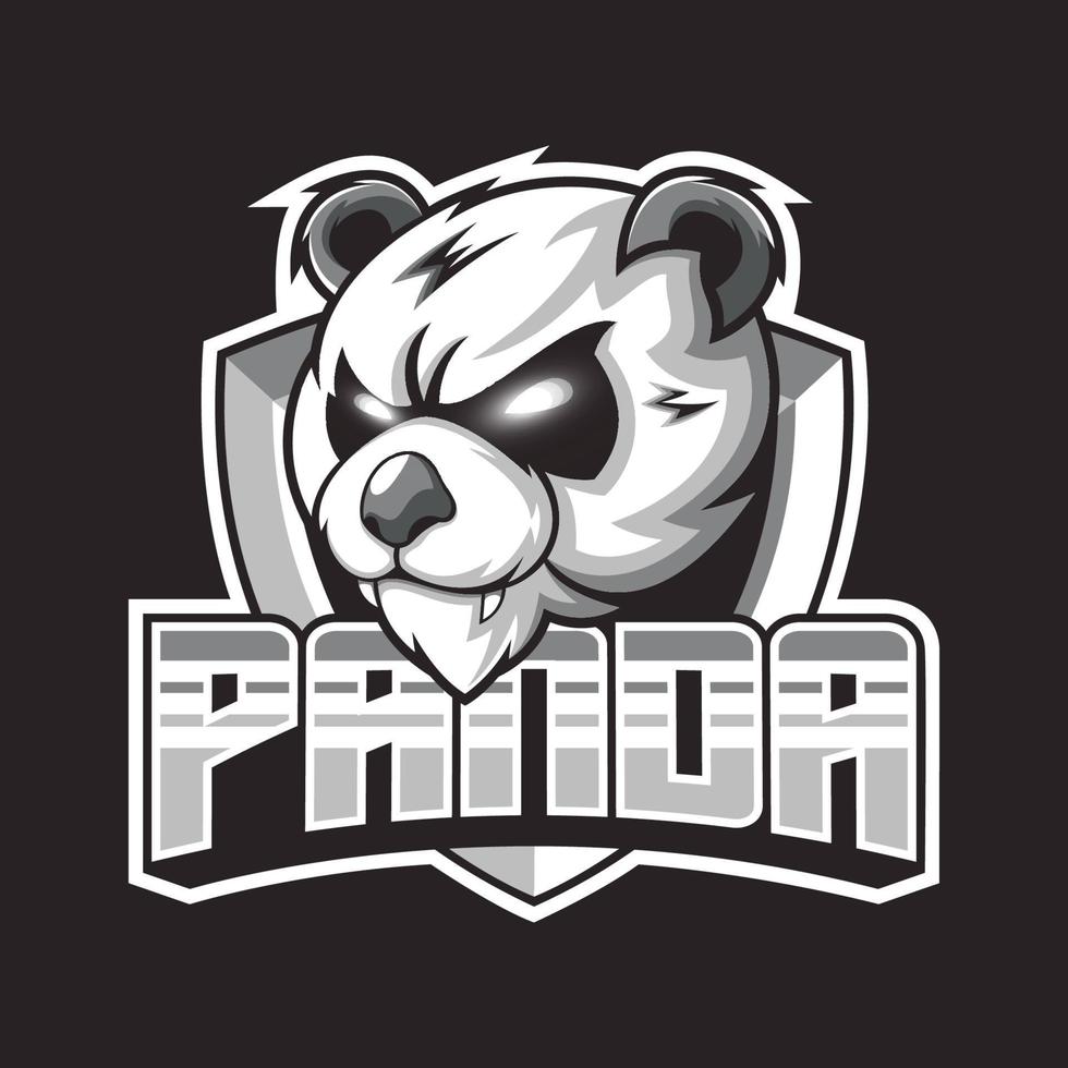 logo de mascotte de panda bon usage pour le badge d'emblème d'identité de symbole et plus vecteur