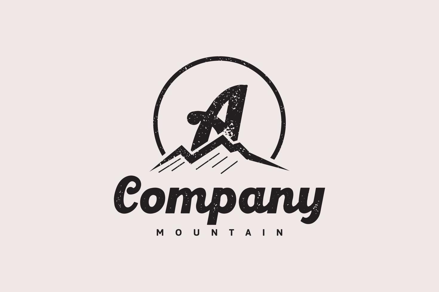 logo a, inspiration de conception initiale avec logo de montagne vecteur