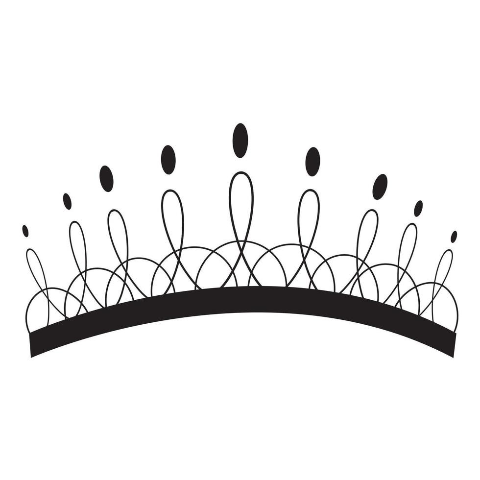 illustration vectorielle de la silhouette de la couronne noire. emblème et symbole royal. vecteur