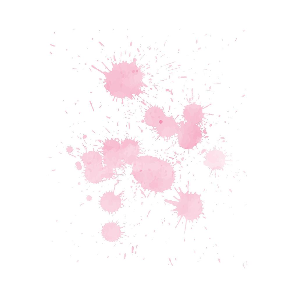 éclaboussures et éclaboussures de pinceau aquarelle rose abstrait vecteur