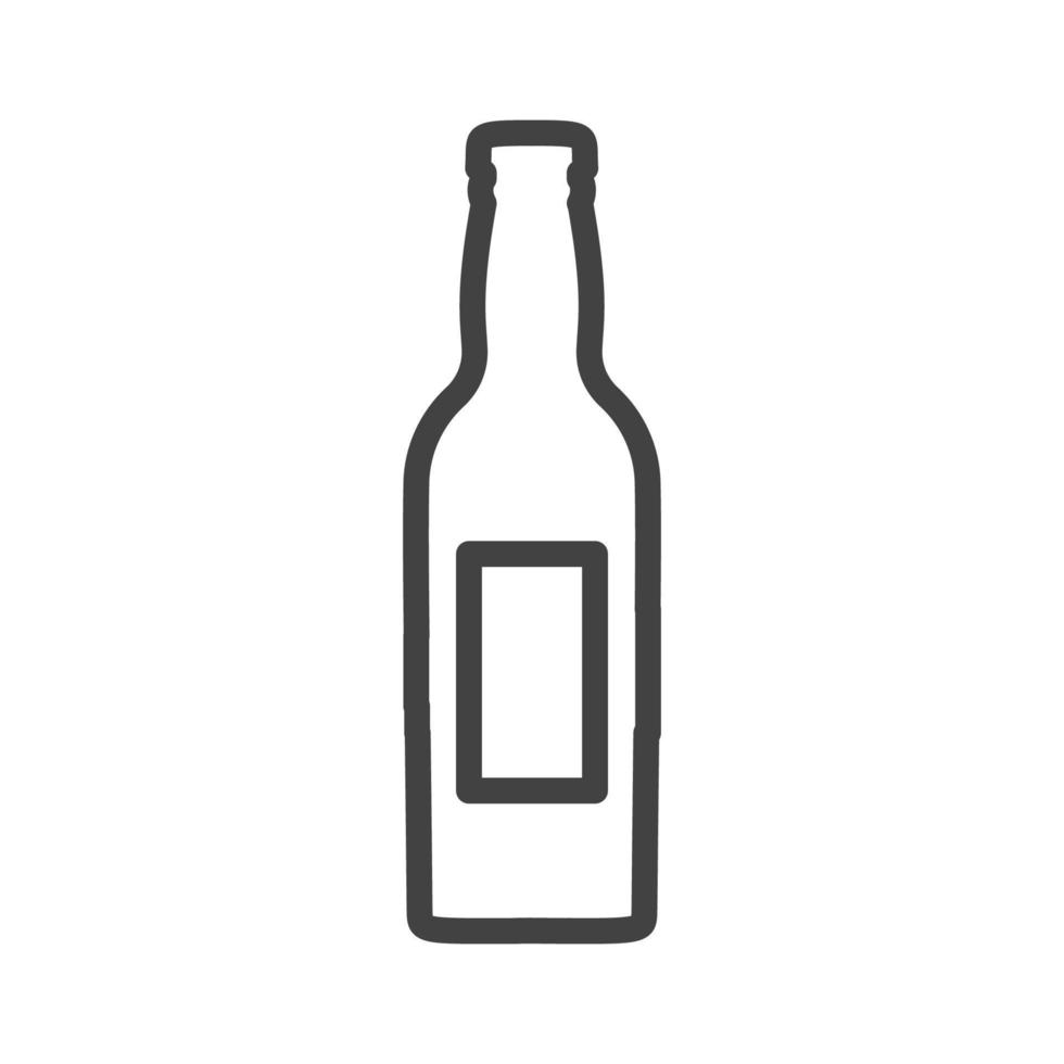 icône d'illustration vectorielle de bouteille verre boisson. symbole de boisson de récipient en plastique liquide et objet d'étiquette de barre d'alcool. signe graphique alimentaire soda ou bière blanc isolé. Aperçu de la silhouette du produit pub vierge vecteur