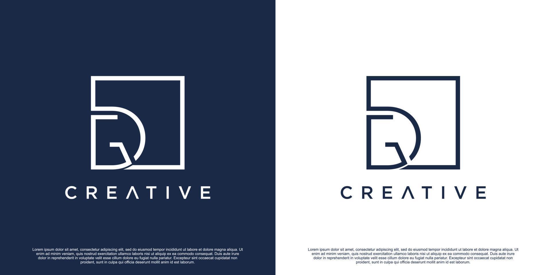 lettre initiale d logo design vecteur premium