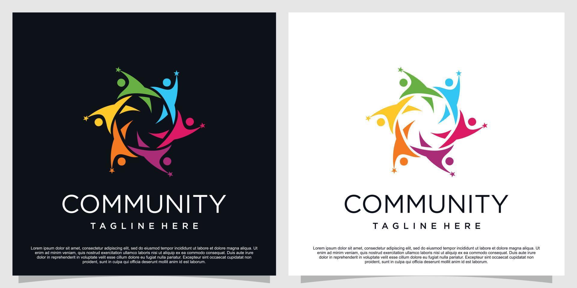 création de logo communautaire avec concept créatif vecteur premium partie 1