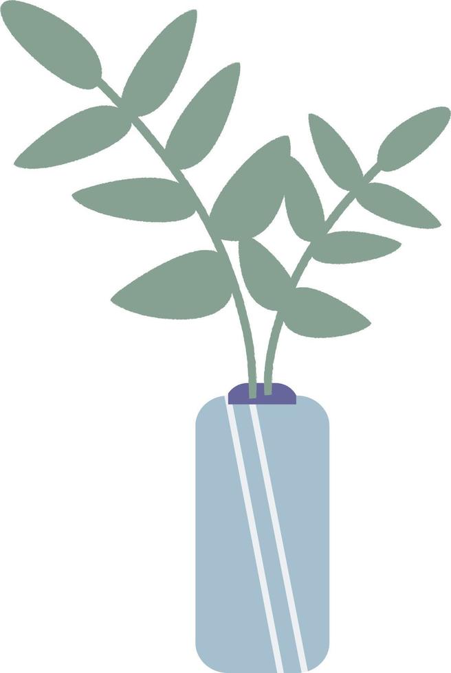 plante d'intérieur dans un vase en pot. déco cosy scandinave. illustration de dessin animé de vecteur plat isolé sur blanc