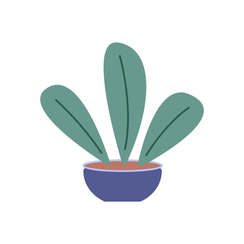 plante d'intérieur dans un vase en pot. déco cosy scandinave. illustration de dessin animé de vecteur plat isolé sur blanc