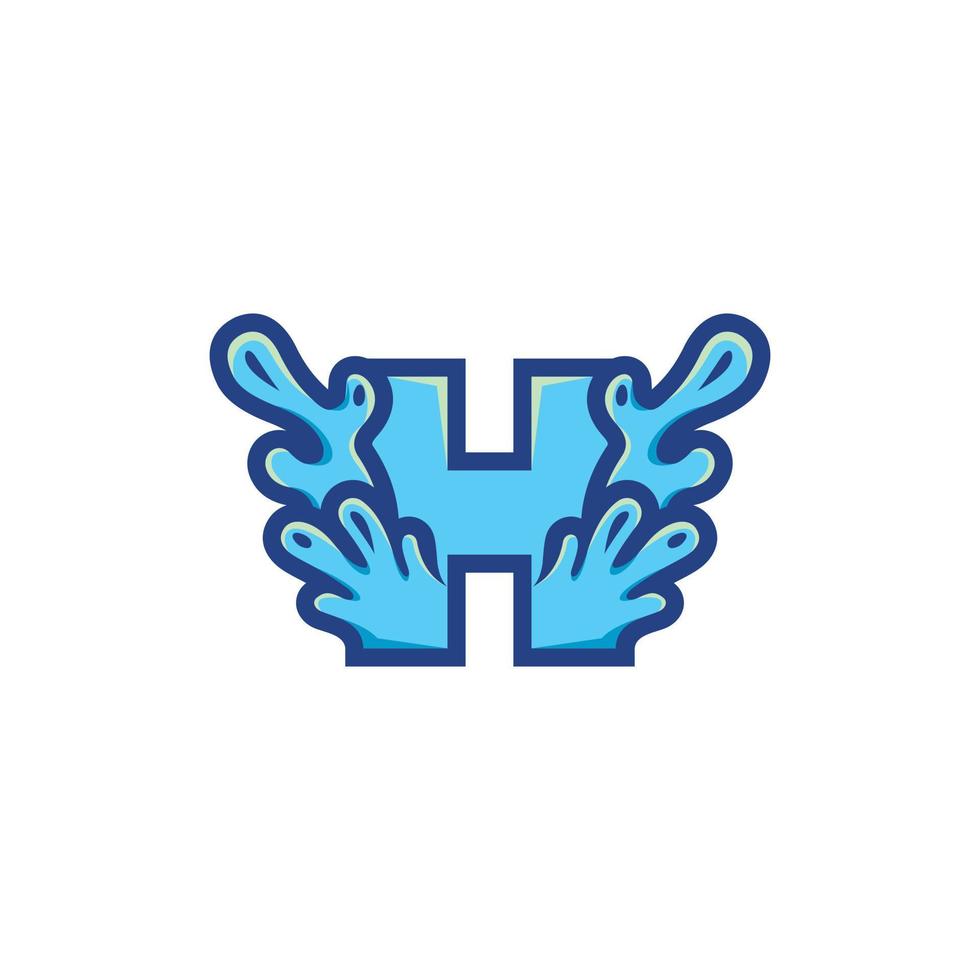 lettre h éclaboussures d'eau nature simple logo vecteur