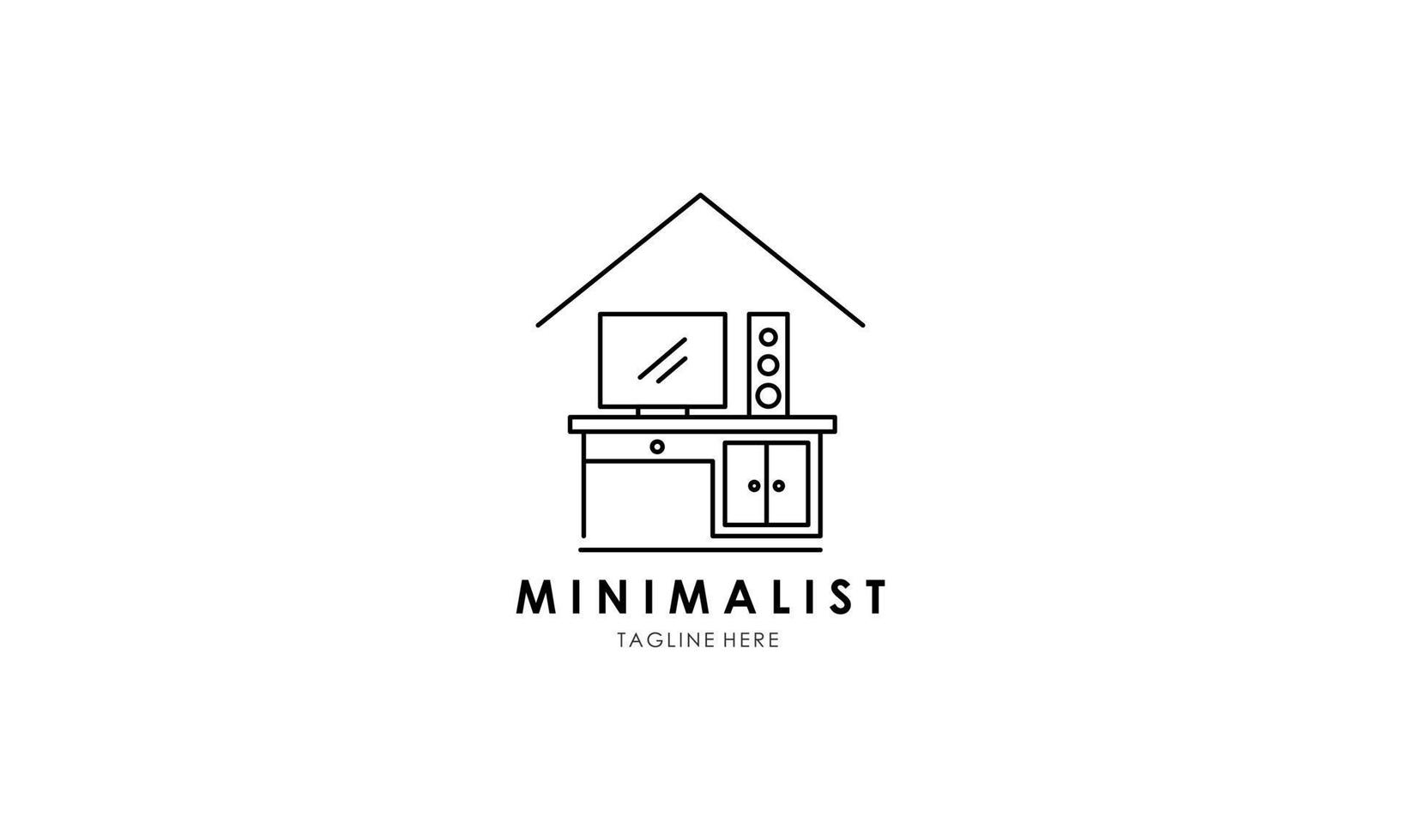 logo de meubles minimalistes, vecteur de logo de meubles d'art en ligne