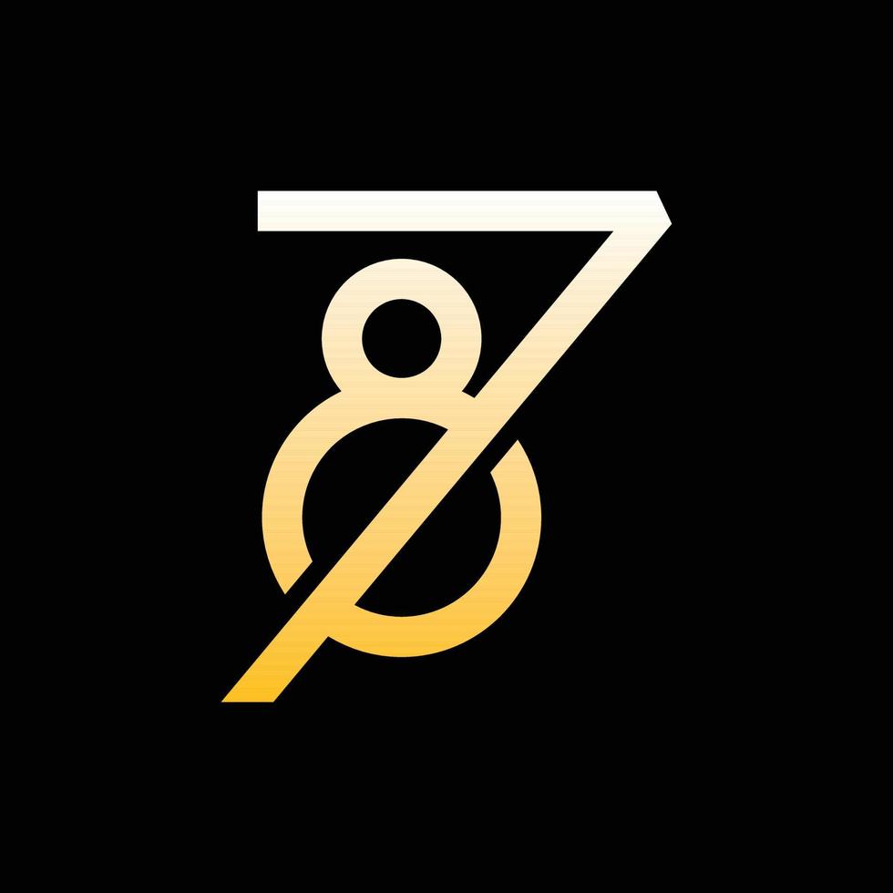 logo créatif monogramme à 78 chiffres vecteur