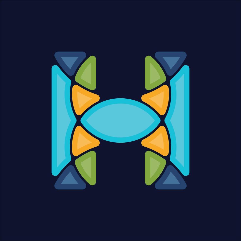 lettre h mosaïque logo coloré vecteur