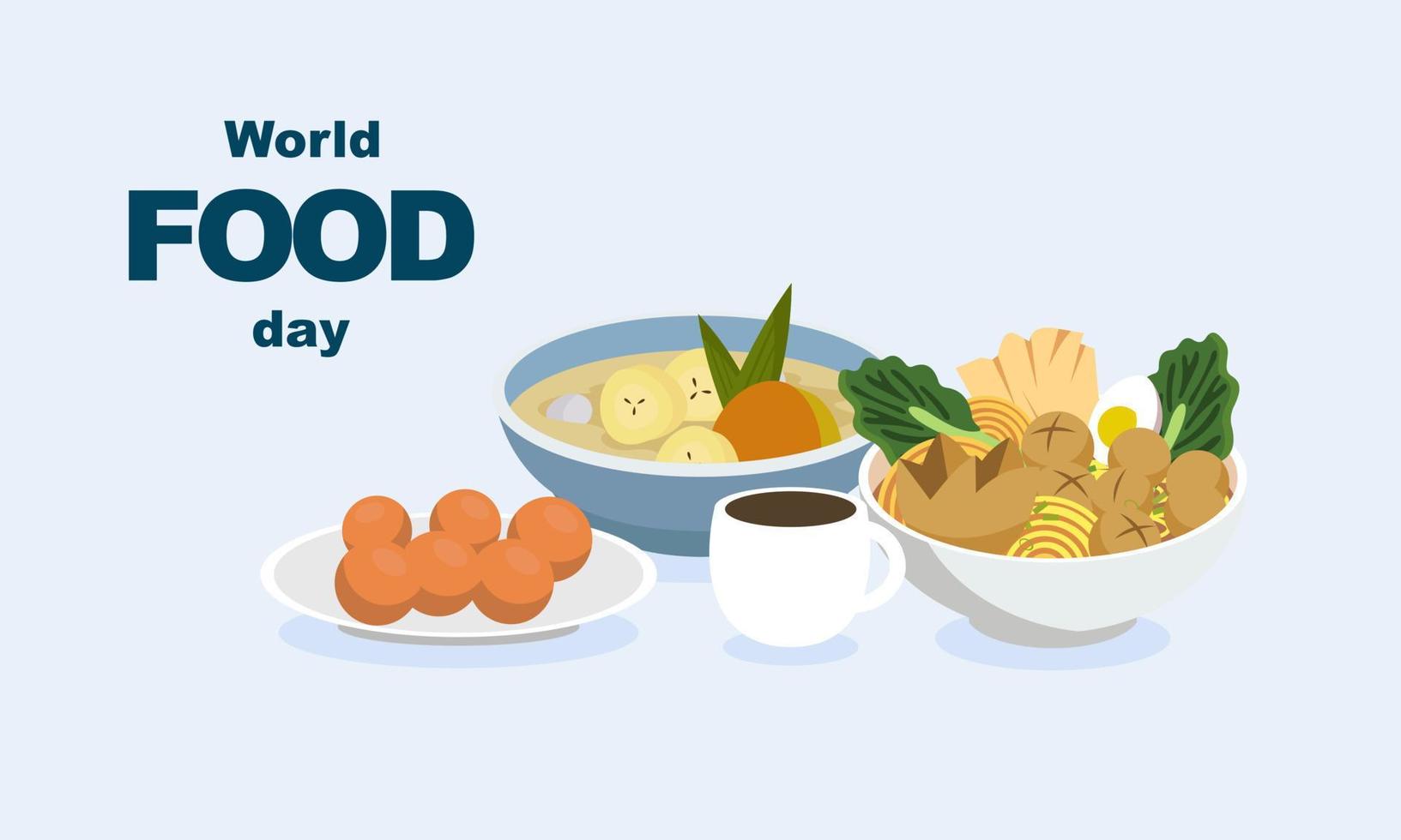 vecteur d'illustration de la journée mondiale de l'alimentation dessiné à la main