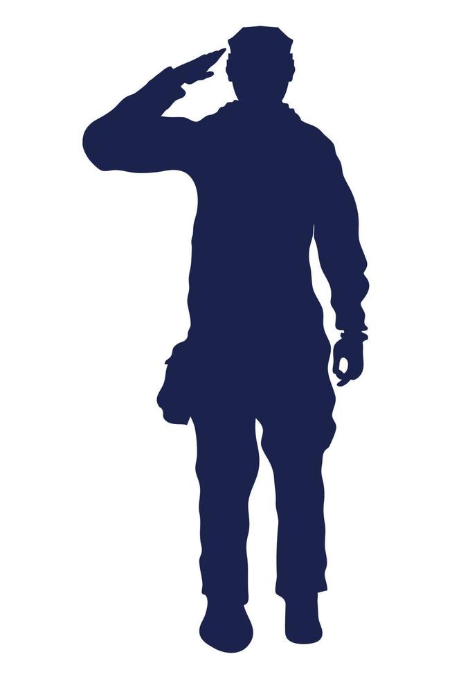 soldat saluant silhouette vecteur