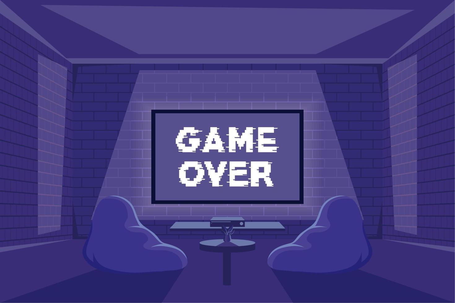 game over lettrage à l'écran vecteur