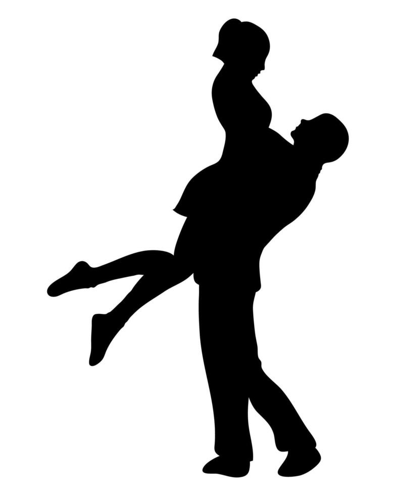 silhouette de couple amoureux vecteur