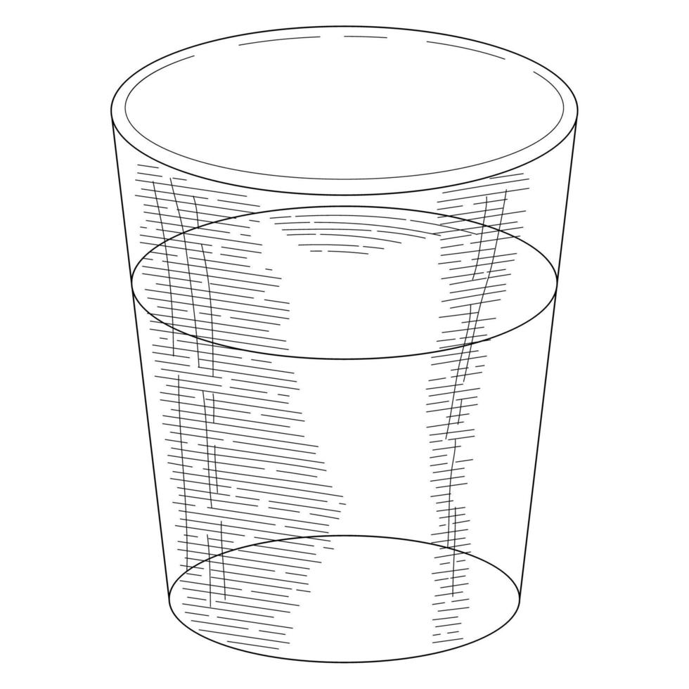 style de croquis de verre liquide vecteur