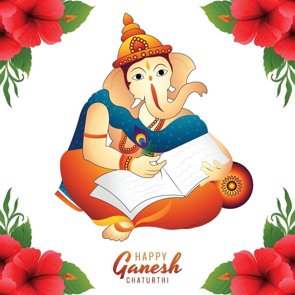 joyeux ganesh chaturthi festival religieux indien carte illustration fond vecteur