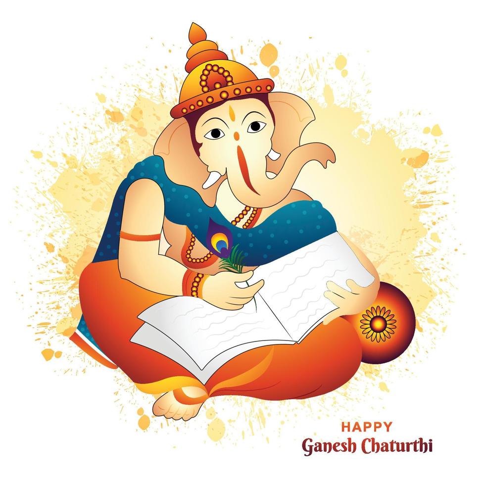 joyeux ganesh chaturthi fond de carte de célébration du festival indien vecteur