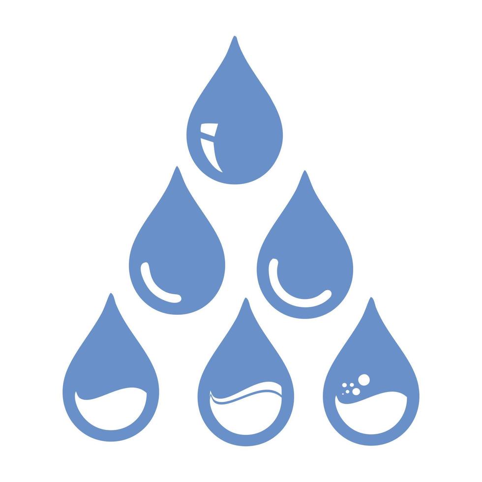 ensemble d'icônes de goutte d'eau. peut également être utilisé comme icône pour les gouttes d'huile ou d'autres liquides. vecteur modifiable. eps 10