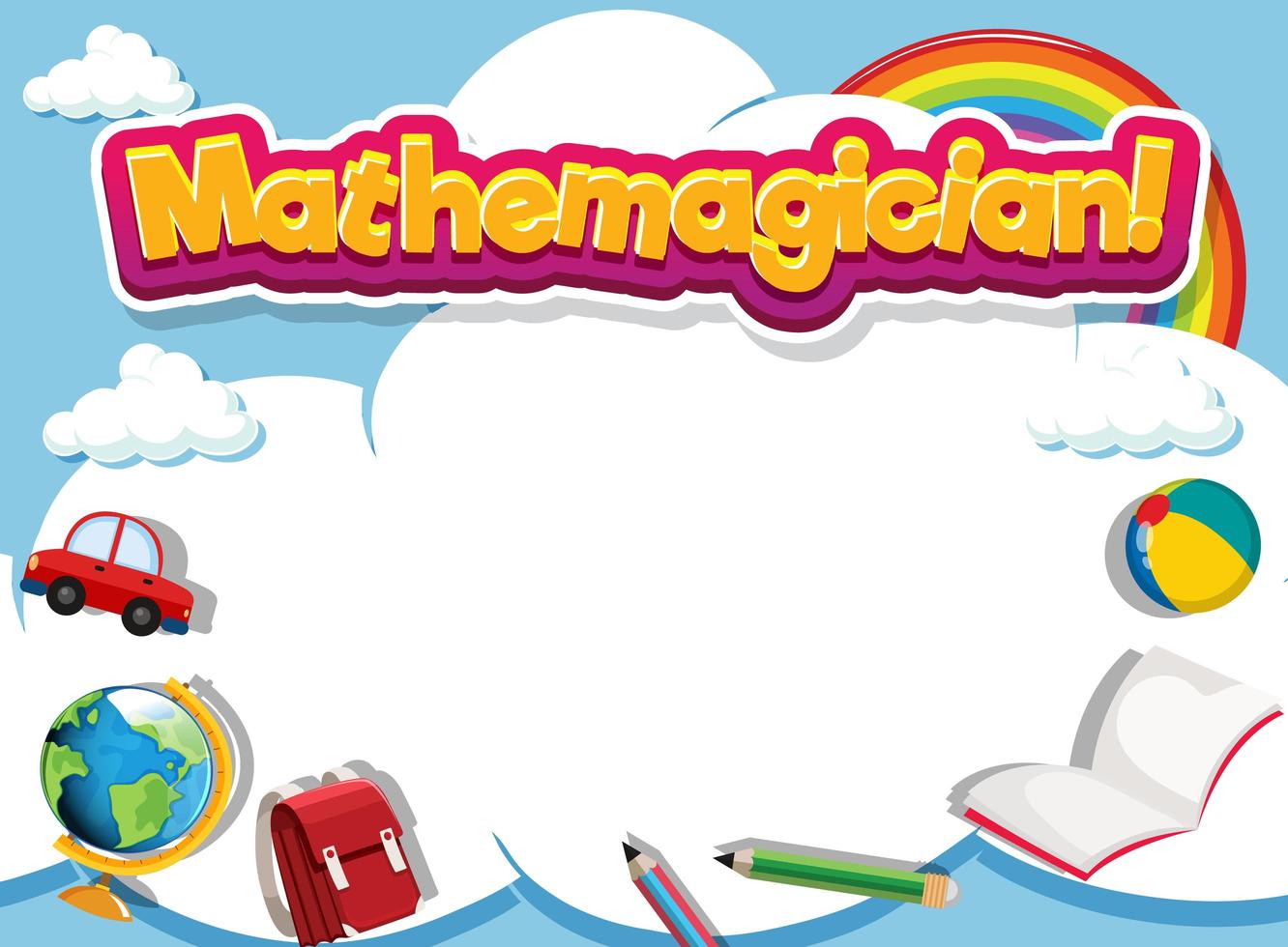 modèle de cadre éducatif avec mot mathemagicain vecteur