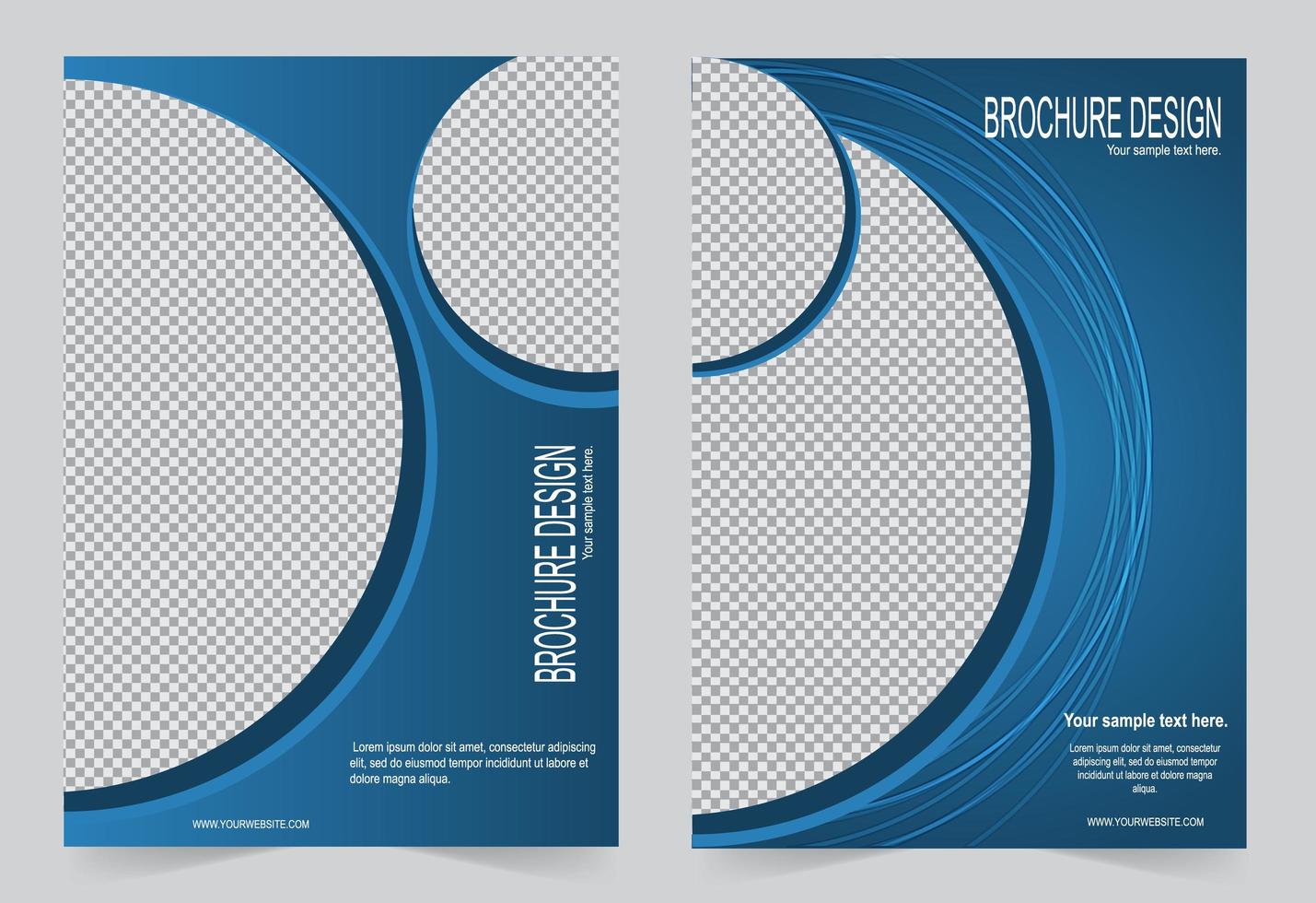 ensemble de couverture de brochure design cercle bleu vecteur