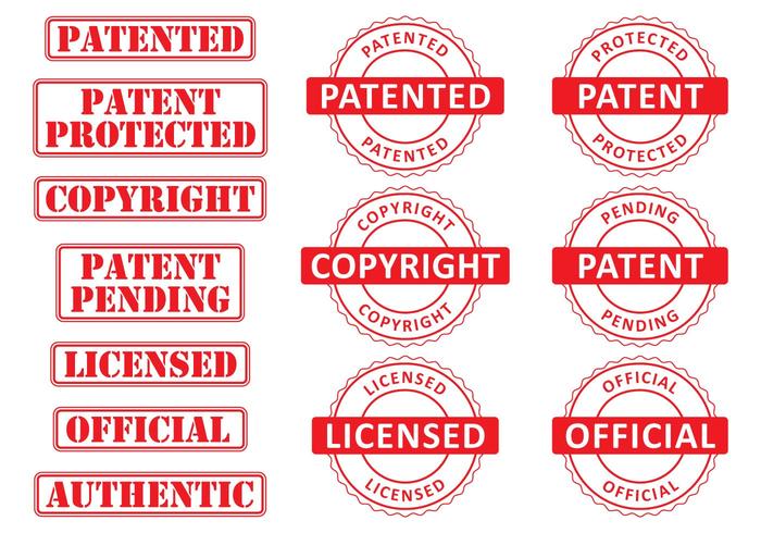 Timbres de brevets vecteur