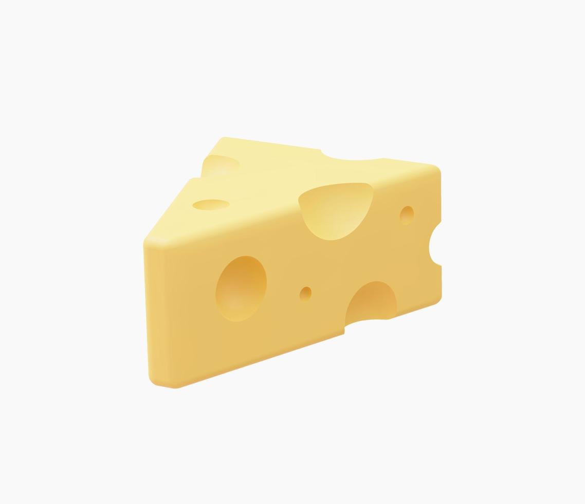 illustration vectorielle de fromage réaliste 3d vecteur