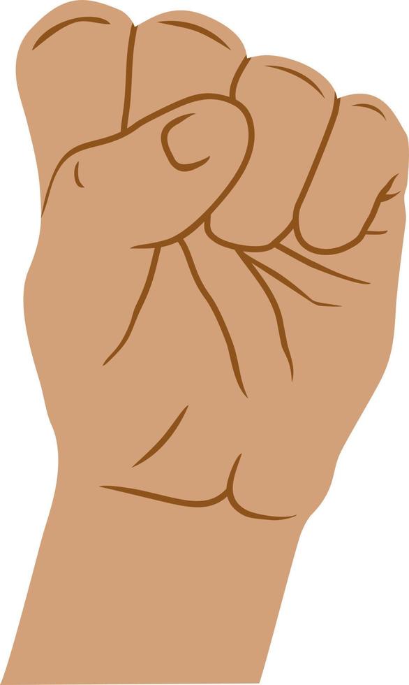 main poing fermé geste de protestation doigt signe de la main vecteur