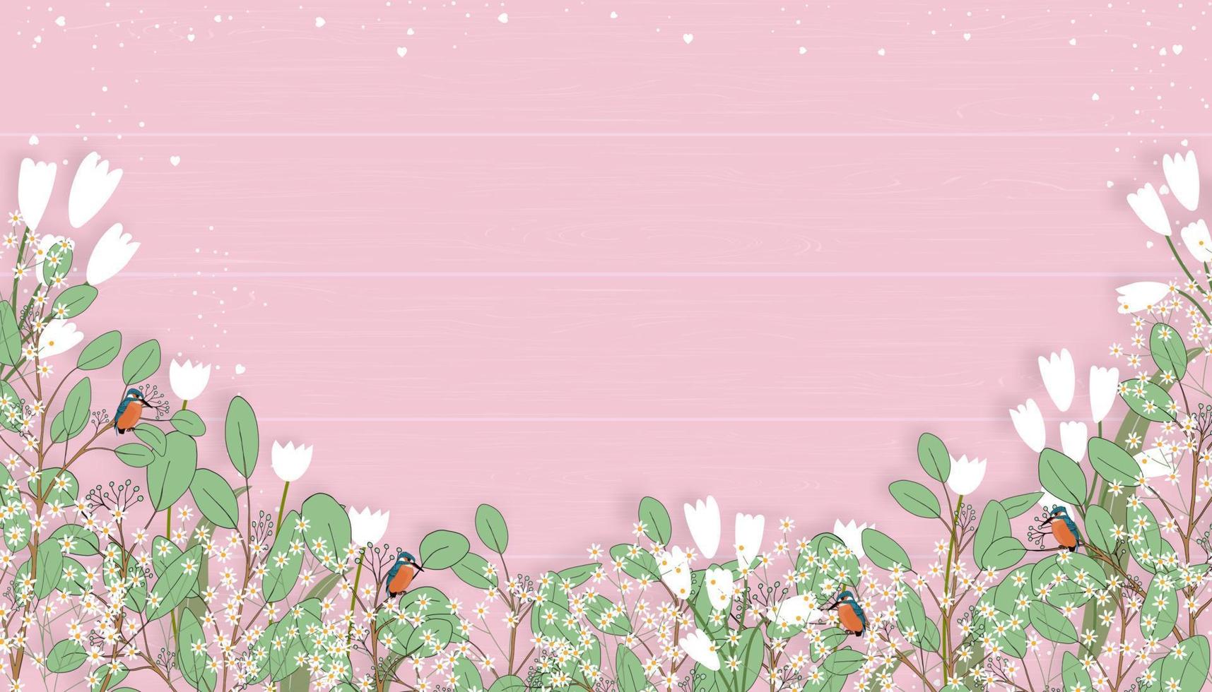 carte de fête des mères avec des branches d'eucalyptus laisse une bordure sur fond de bois rose, toile de fond d'illustration vectorielle aquarelle vintage feuilles vertes botaniques conception de pour mariage, fond de la Saint-Valentin vecteur