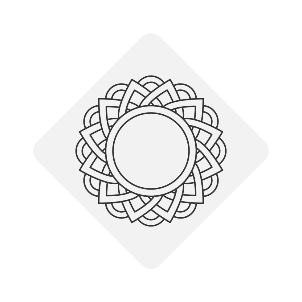 motif de mandala de fleurs circulaires pour henné, mehndi, tatouage, décoration. ornement décoratif de style oriental ethnique. contour doodle main dessiner illustration vectorielle. vecteur