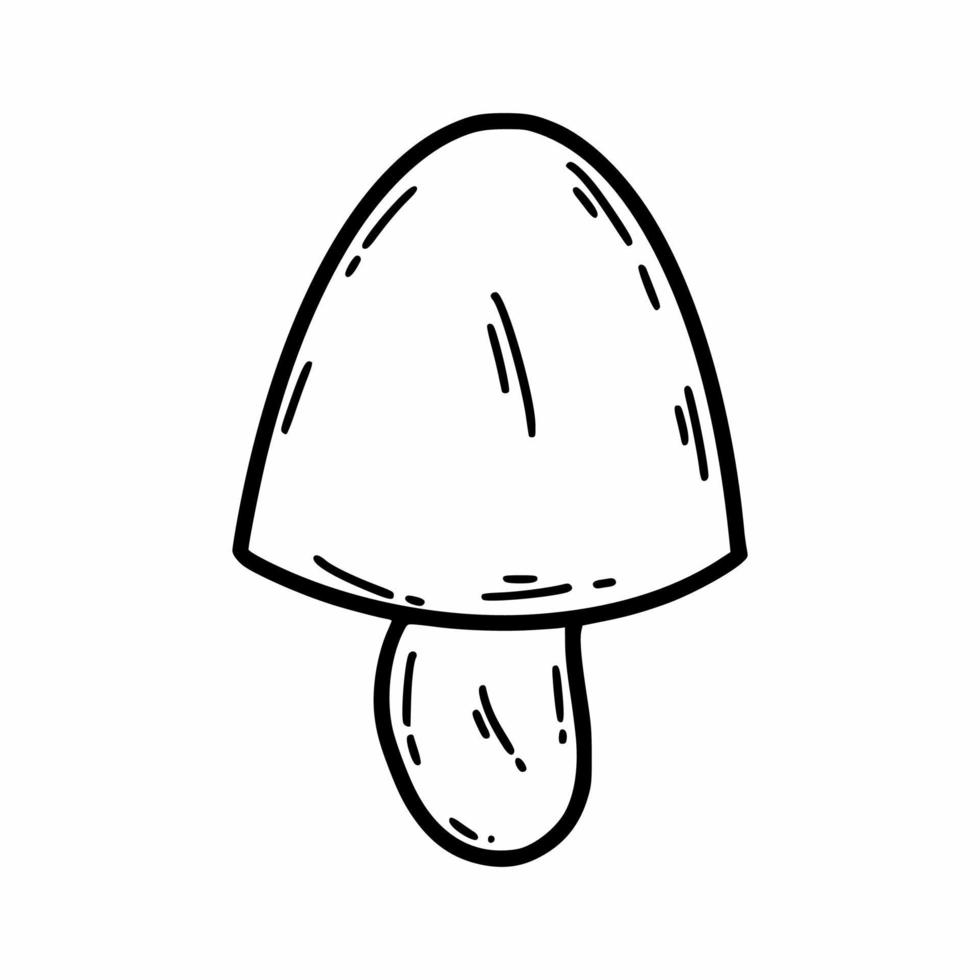 champignon. illustration vectorielle de griffonnage. esquisser. croquis dessiné à la main. livre de coloriage pour enfant. vecteur