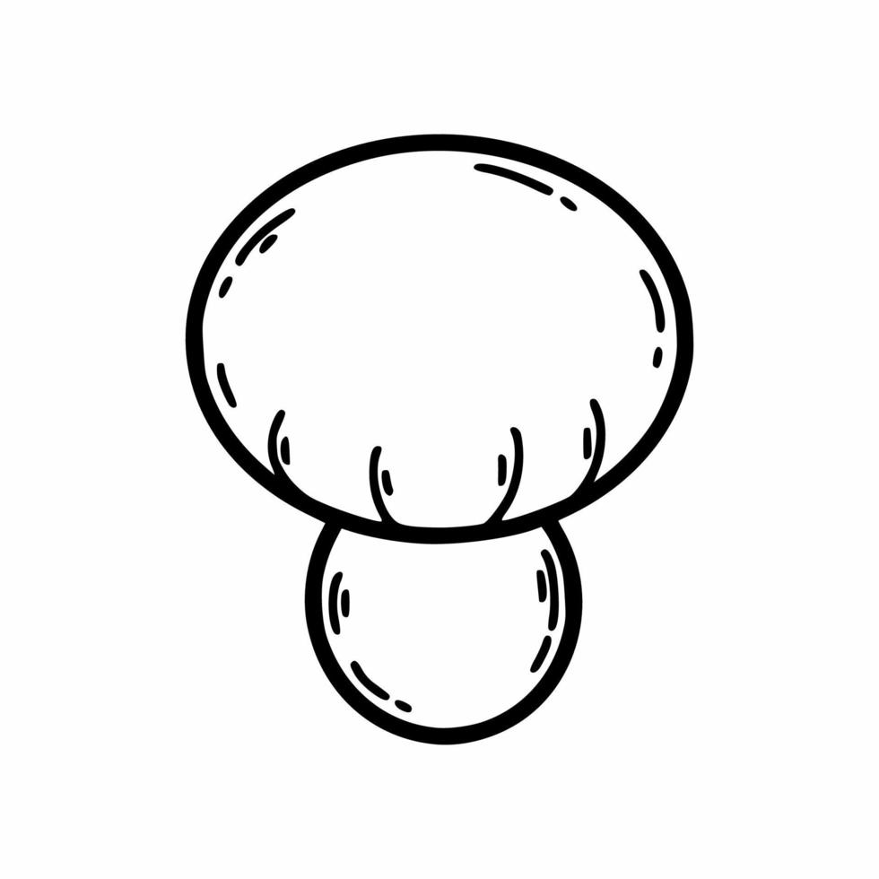 champignon. illustration vectorielle de griffonnage. esquisser. croquis dessiné à la main. livre de coloriage pour enfant. vecteur