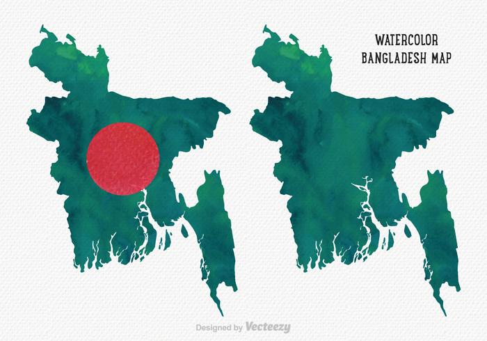 Carte vectorielle Free Watercolor Bangladesh vecteur