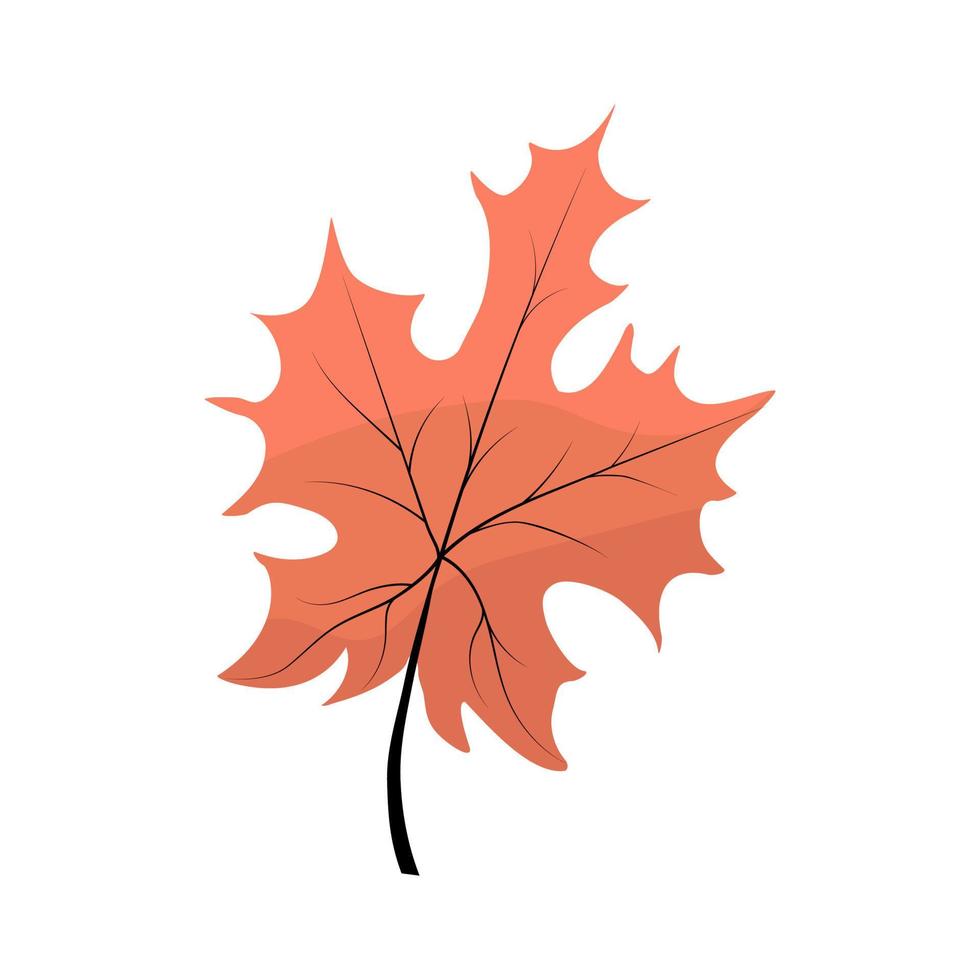 feuille d'arbre d'automne fantastique. forme de feuille abstraite pour la conception. isolé sur fond blanc. vecteur