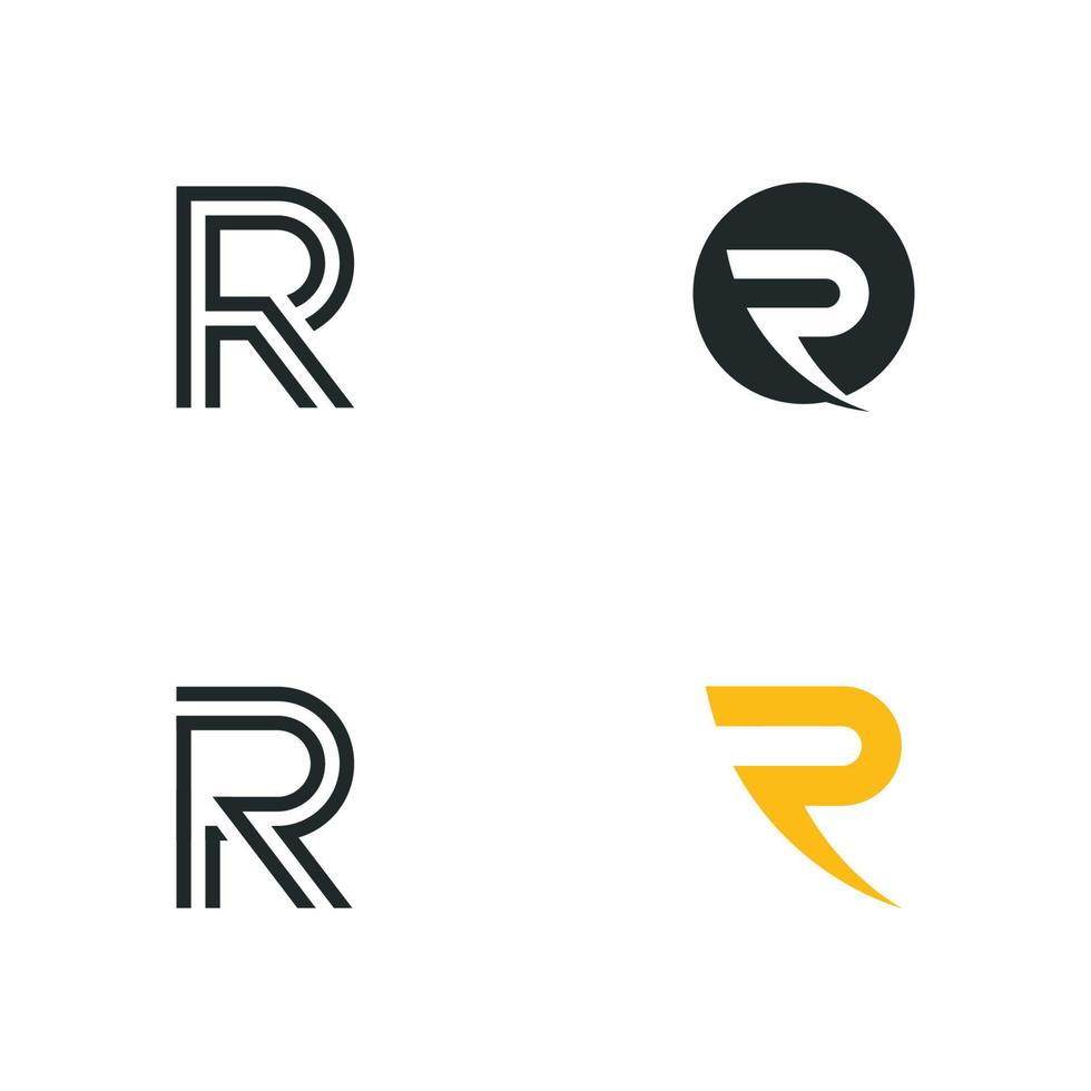 r lettre initiales logo modèle vectoriel