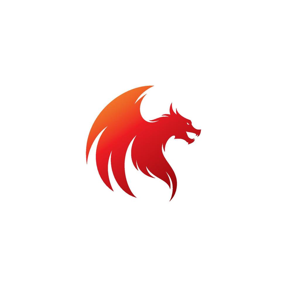 illustration de tête de dragon avec dégradé de couleur, icône vectorielle du logo dragon vecteur