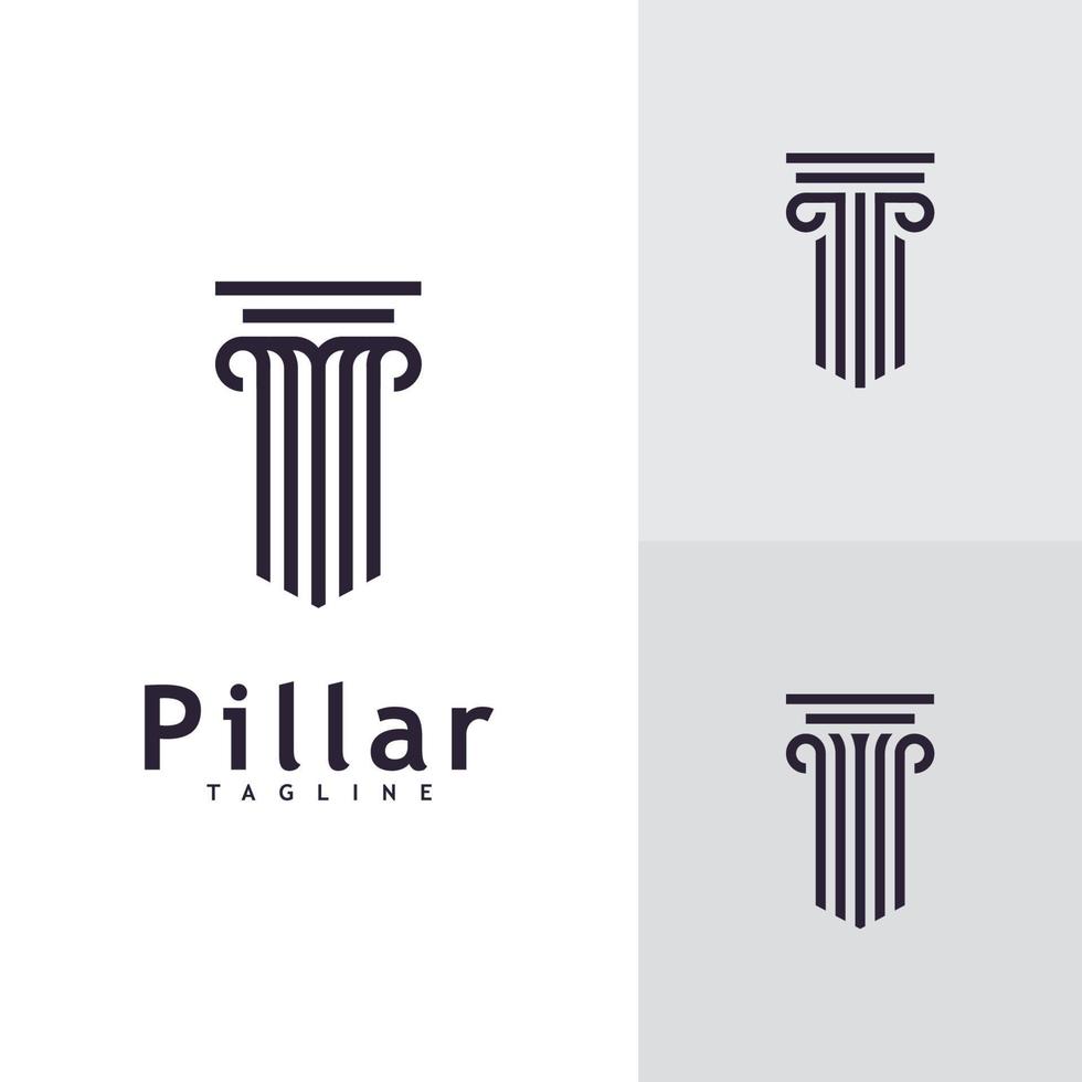 modèle de logo de conception de concept de pilier de droit créatif vecteur