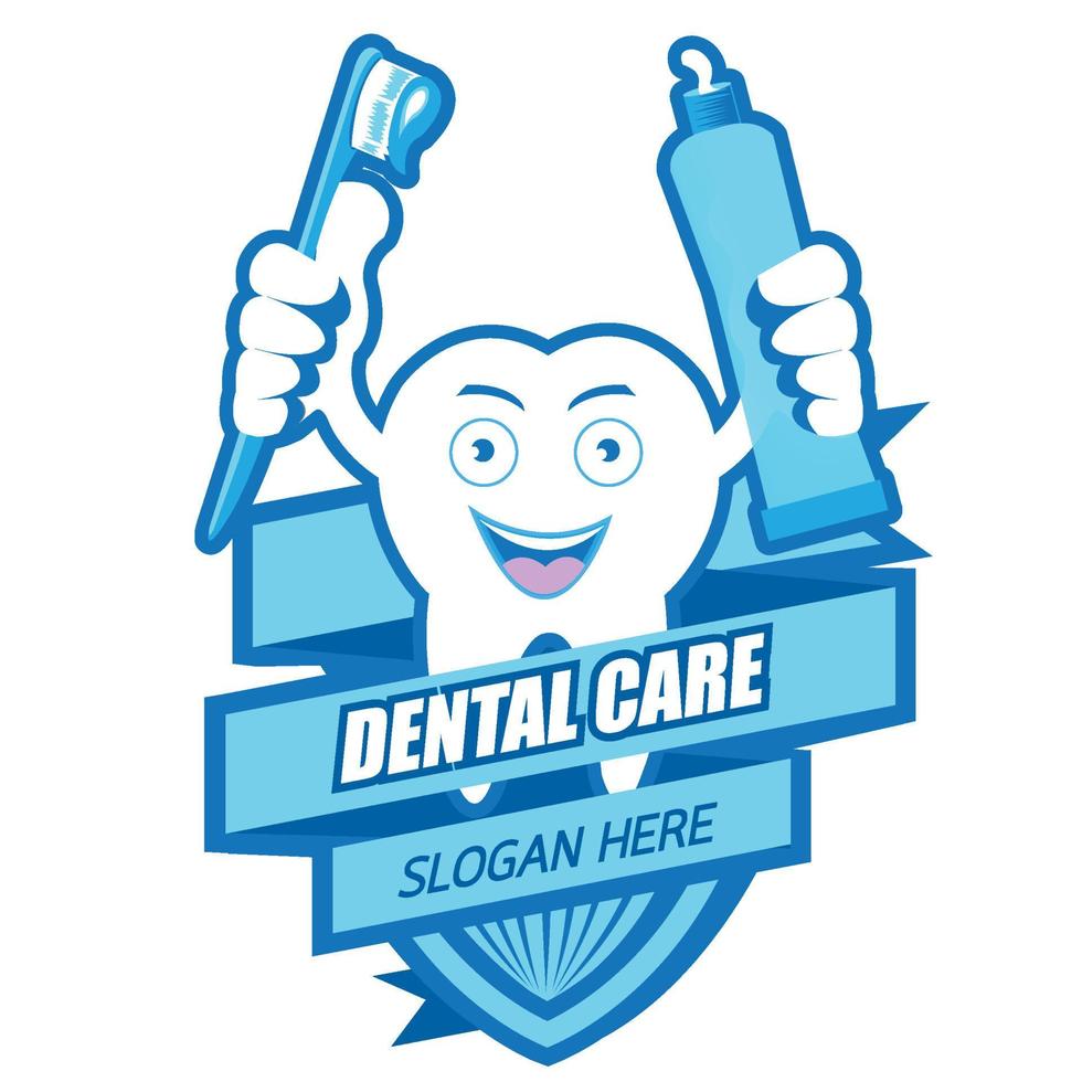 dessin animé souriant symbole de dent. c'est le concept de soins dentaires. vecteur