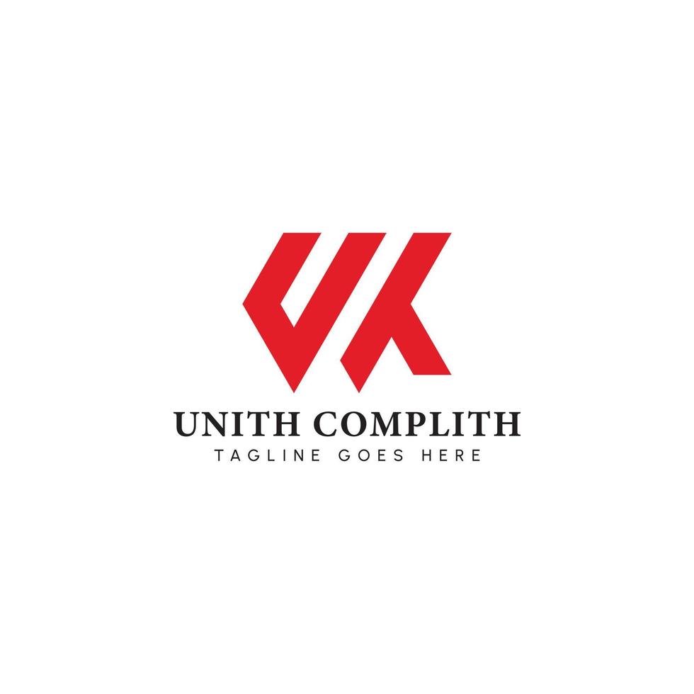 lettre initiale abstraite le logo uk ou ku en couleur rouge isolé sur fond blanc appliqué pour le logo de l'entreprise de télécommunications également adapté pour les marques ou les entreprises ont le nom initial ku ou le royaume-uni. vecteur