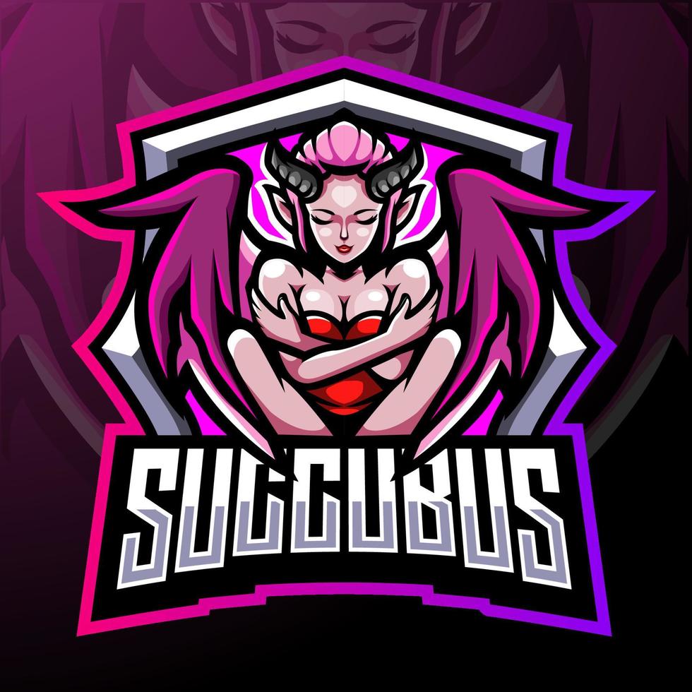 mascotte de succube. création de logo esport vecteur