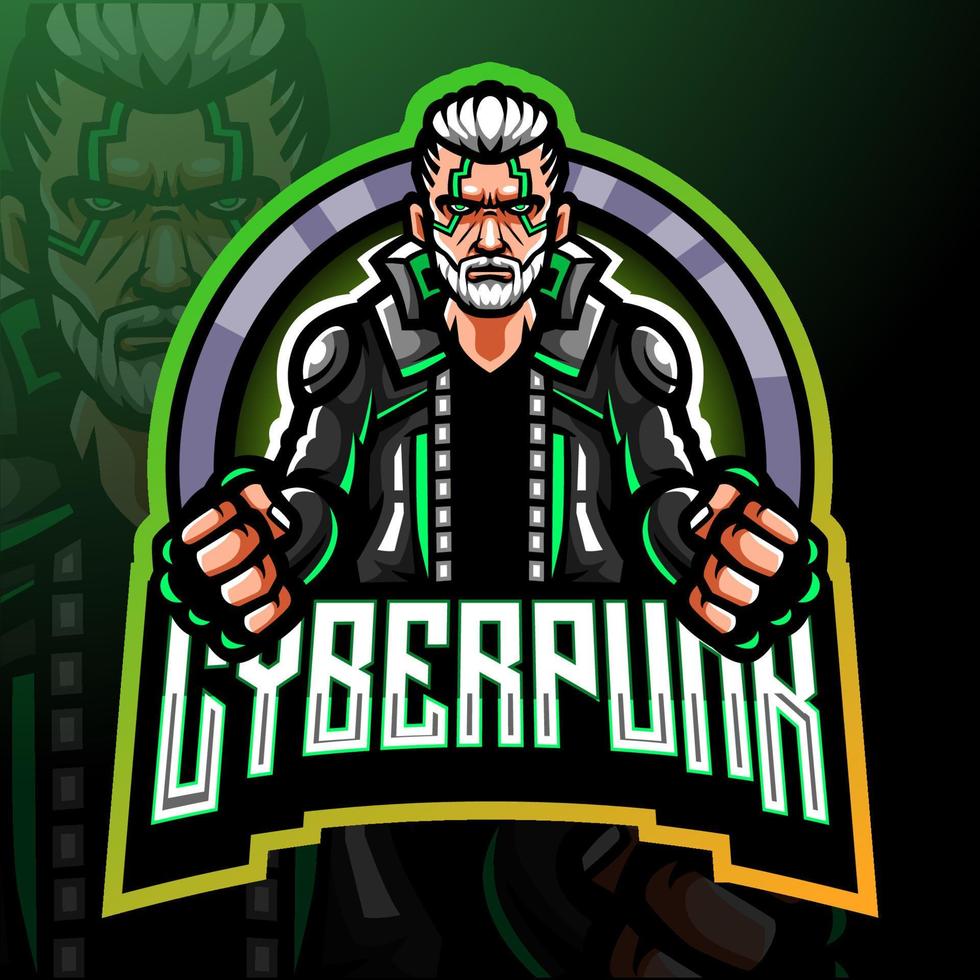 mascotte cyberpunk. création de logo esport vecteur