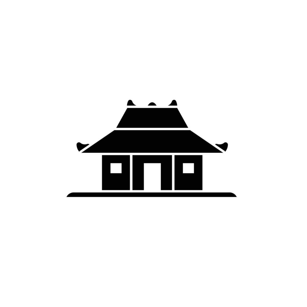 joglo, silhouette vectorielle de maison traditionnelle javanaise ou indonésienne vecteur
