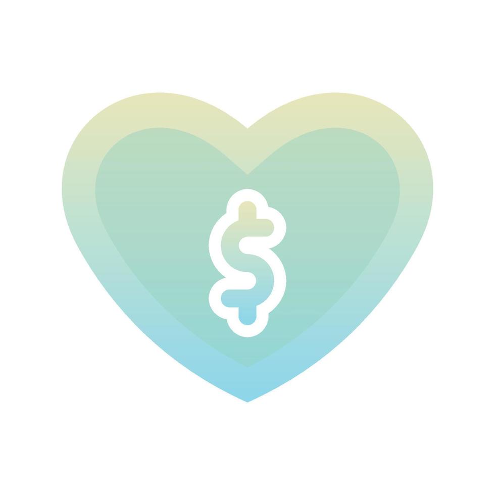 dollar love logo gradient design élément icône modèle vecteur