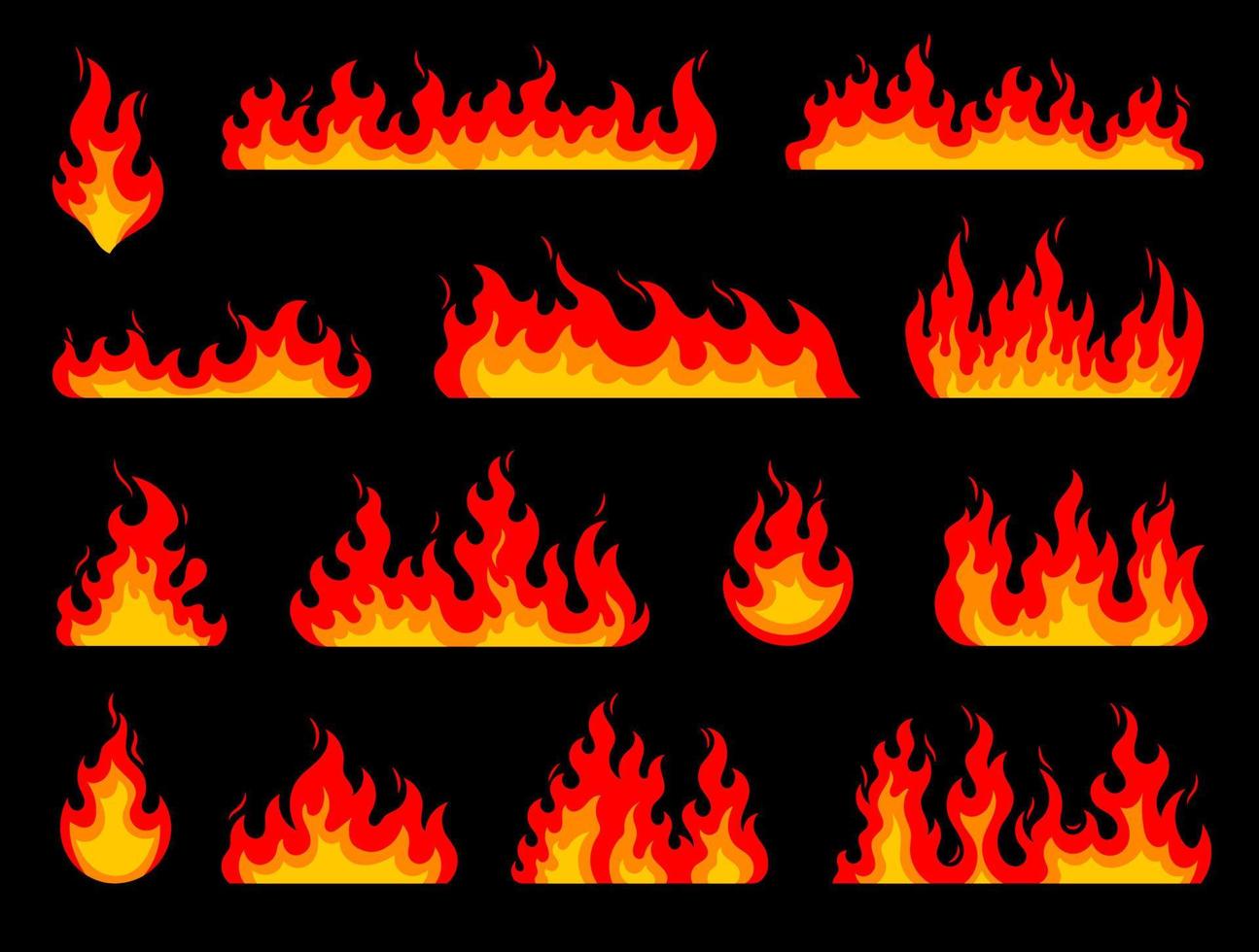 feu de joie de dessin animé, flamme de feu isolée de feu de forêt vecteur