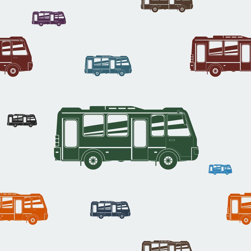 illustration vectorielle de bus monochrome plat modifiable dans différentes couleurs comme modèle sans couture pour créer un arrière-plan de transport de voyage et à des fins liées au véhicule vecteur