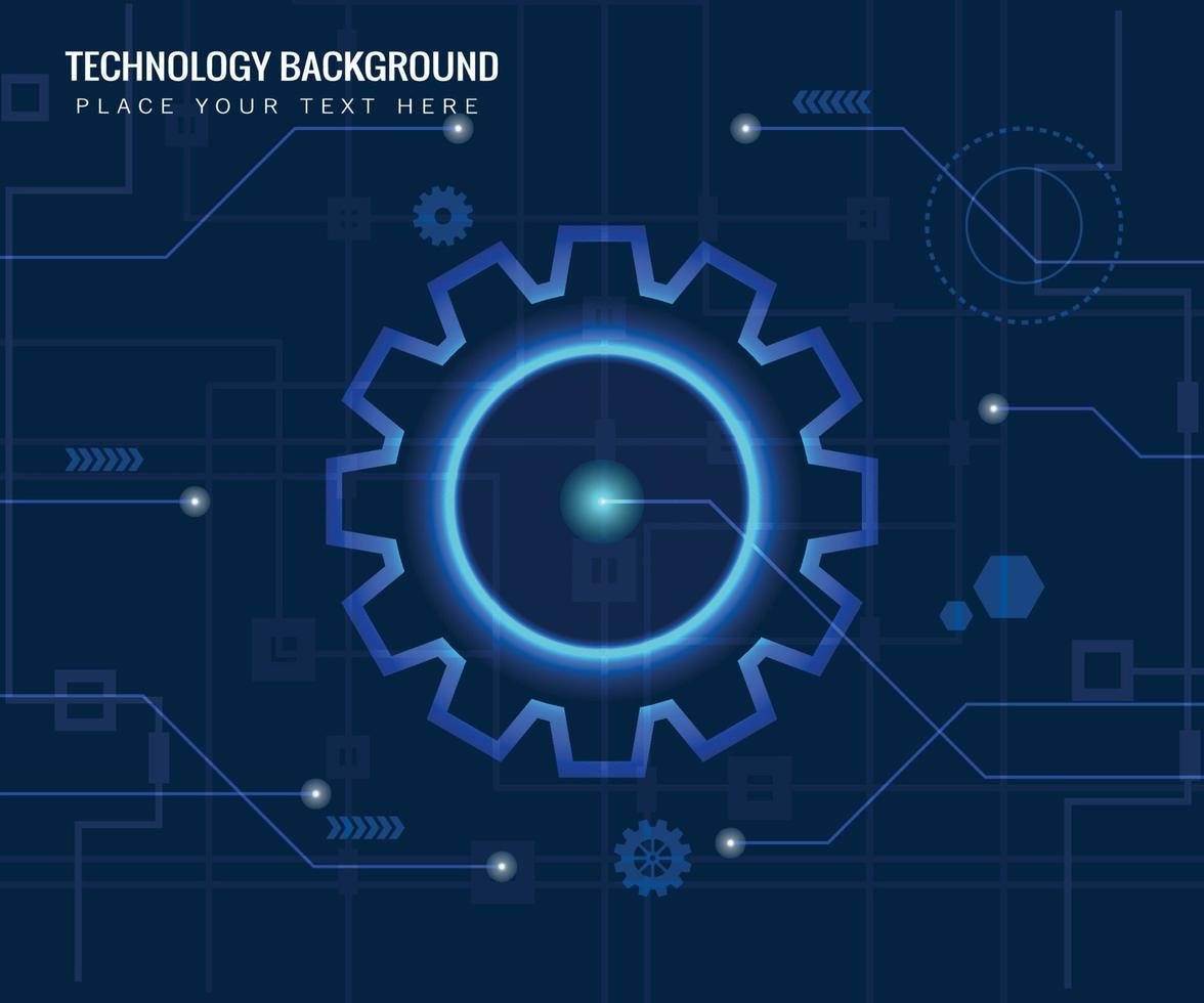 fond de technologie de circuit d'engrenage avec système de connexion de données numériques de haute technologie et électronique informatique vecteur