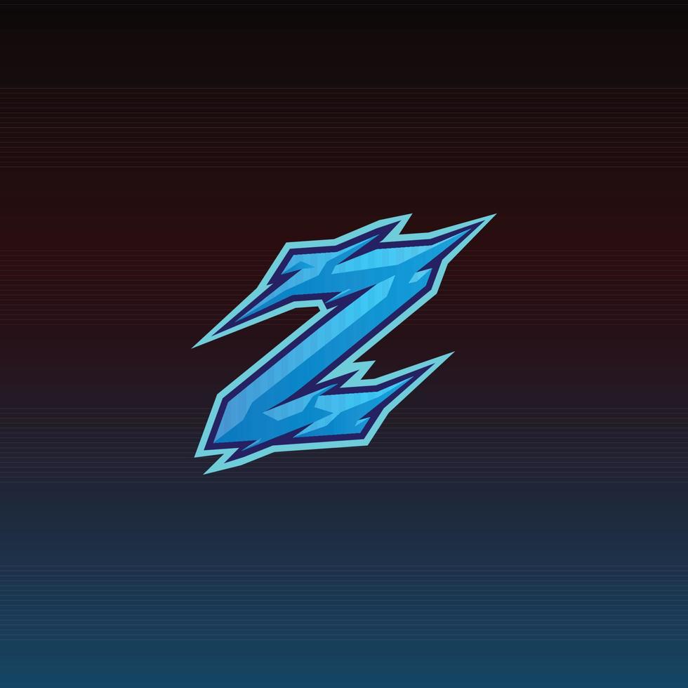 inspiration du modèle de conception de logo esport de jeu initial z, vecteur