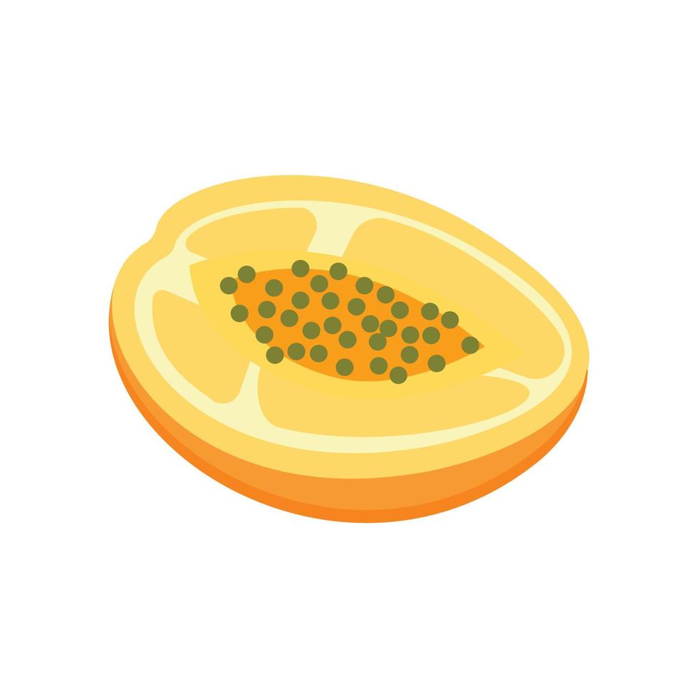 un demi-melon isolé sur fond blanc, vecteur isométrique demi-melon pour la conception web