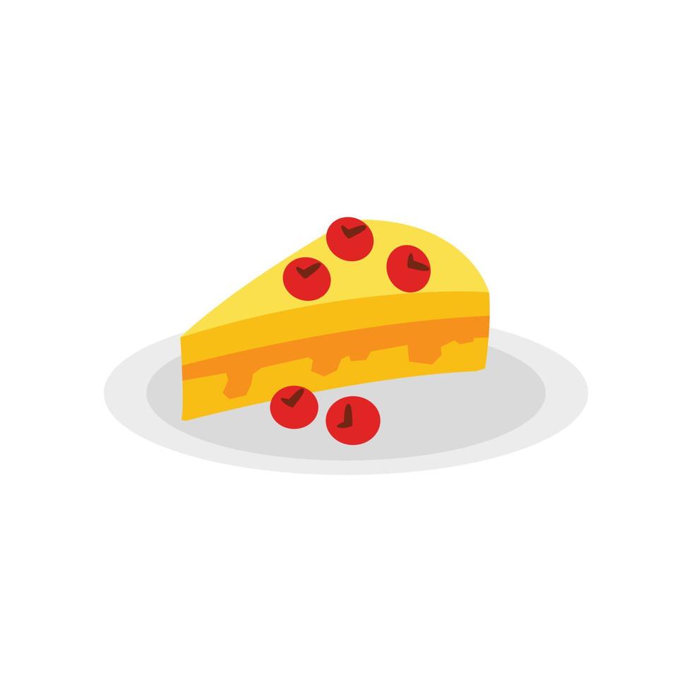 un morceau de gâteau sucré avec des fraises fraîches et un glaçage au chocolat est placé sur une assiette blanche. vecteur